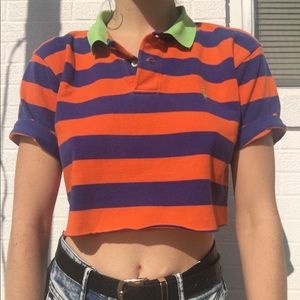 Color Blocked Cropped Polo